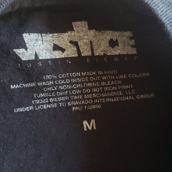 Justin Beiber 2022 Justice Tour Short Sleeve T-Shirt - Picture 6 of 6